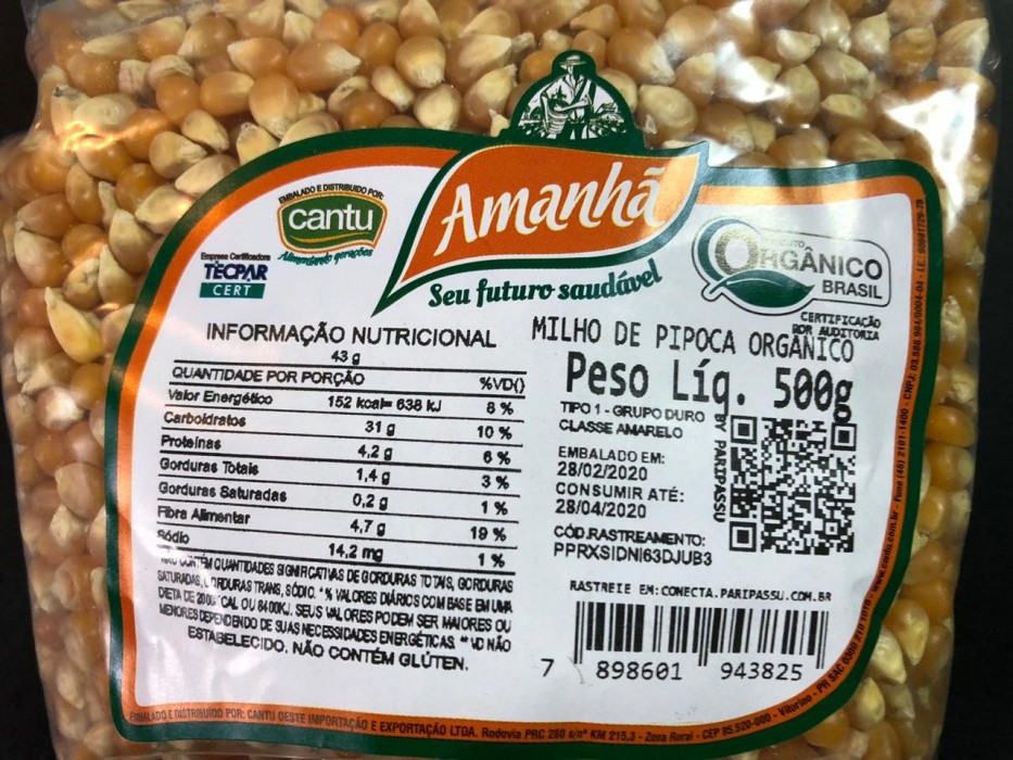 Milho pipoca 500g
